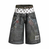 Omirad Layered Punk Denim Jorts