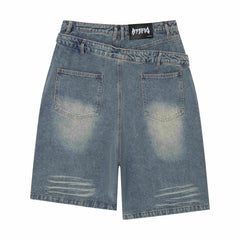 Omirad Distressed Layered Waist Denim Shorts