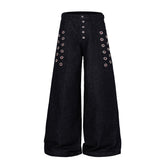 Omirad Eyelet Wide-Leg Jeans