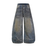 Omirad Vintage Whiskered Wide-Leg Jeans