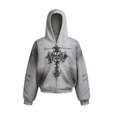 Omirad Gothic Cross Zip Hoodie