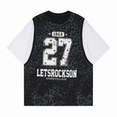 Omirad Leopard Mesh Layered Graphic T-Shirt
