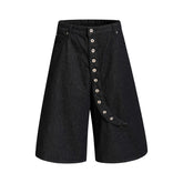 Omirad Asymmetric Button Denim Shorts