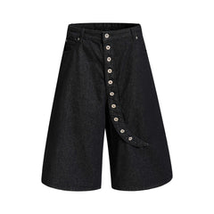 Omirad Asymmetric Button Denim Shorts