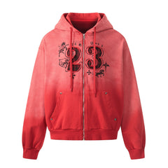 Omirad Gradient Graphic Zip-Up Hoodie