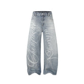 Omirad Script Logo Wide-Leg Jeans