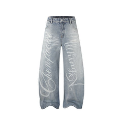 Omirad Script Logo Wide-Leg Jeans