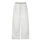 Omirad Military Button Wide Leg Sweatpants