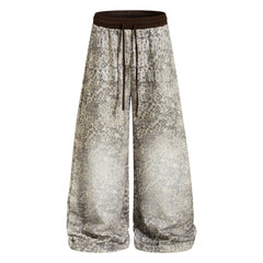 Omirad Leopard Washed Wide-Leg Sweatpants