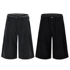 Omirad Pinstripe Wide-Leg Shorts