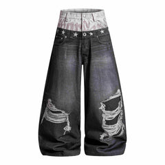 Omirad Layered Distressed Balloon Jeans