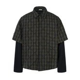 Omirad Layered Quilted Plaid Shirt