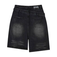 Omirad Distressed Layered Waist Denim Shorts