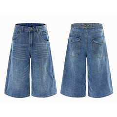Omirad Vintage Wide-Leg Denim Shorts