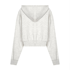 Omirad Studded Cross Cropped Zip Hoodie