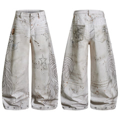 Omirad Vintage Angel Wing Balloon Jeans