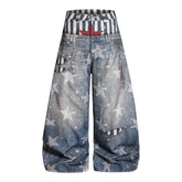 Omirad Layered Star Print Balloon Jeans