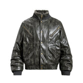 Omirad Faux Leather Bomber Jacket