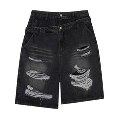 Omirad Distressed Layered Waist Denim Shorts