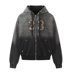 Omirad Gradient Graphic Zip-Up Hoodie
