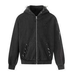 Omirad Studded Zip-Up Hoodie
