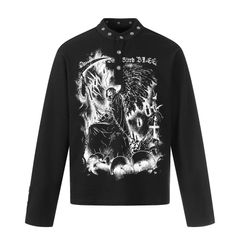 Omirad Graphic Long Sleeve Henley Shirt