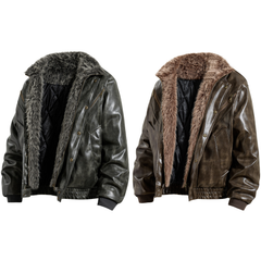 Omirad Faux Leather Bomber Jacket