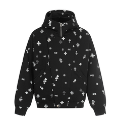 Omirad All-Over Cross Print Hooded Jacket