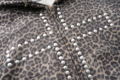 Omirad Studded Cross Cropped Zip Hoodie