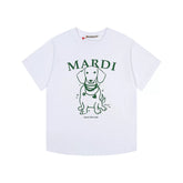 Mardi Pearl Dog Graphic Summer Casual Cotton Tee