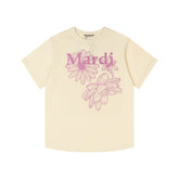 Mardi Three Flowers Graphic Summer Cotton Casual Tee