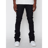 Men's Streetwear Stone Washed Stretch Flared Denim Pants