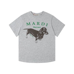 Mardi Dachshund Graphic Summer Casual Cotton Tee Unisex