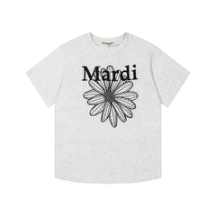 Mardi Embroidered Daisy Flower Summer Cotton Casual Tee