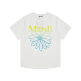 Mardi Gradient Flower Summer Cotton Casual Oversized Tee