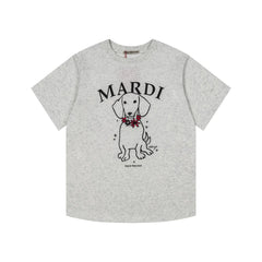 Mardi Pearl Dog Graphic Summer Casual Cotton Tee