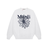 Mardi Embroidered Daisy Flower Autumn Oversized Fleece Sweatshirt