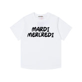 Mardi Graffiti Letter Graphic Summer Cotton Casual Tee