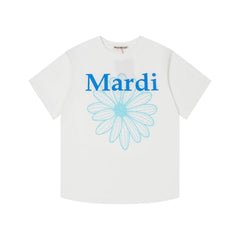 Mardi Embroidered Daisy Flower Summer Cotton Casual Tee