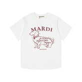 Mardi Side Profile Dog Summer Cotton Casual Tee
