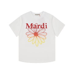 Mardi Gradient Flower Summer Cotton Casual Oversized Tee