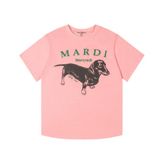 Mardi Dachshund Graphic Summer Casual Cotton Tee Unisex