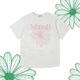 Mardi Embroidered Daisy Flower Summer Cotton Casual Tee