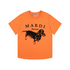 Mardi Dachshund Graphic Summer Casual Cotton Tee Unisex