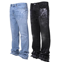 Men's Japanese Vintage Embroidered Straight Leg Denim Jeans
