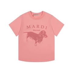 Mardi Dachshund Graphic Summer Casual Cotton Tee Unisex