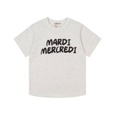 Mardi Graffiti Letter Graphic Summer Cotton Casual Tee