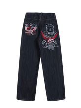 Vintage Hiphop Embroidered Loose Denim Jeans