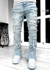 Mens Streetwear Stretch Straight Leg Casual Denim Jeans