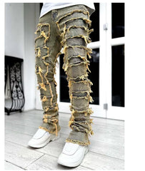 Mens Streetwear Stretch Straight Leg Casual Denim Jeans
